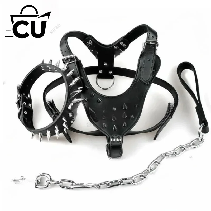 Pet willow nail chest strap three-piece set, pet leash vest type large and small dog chain