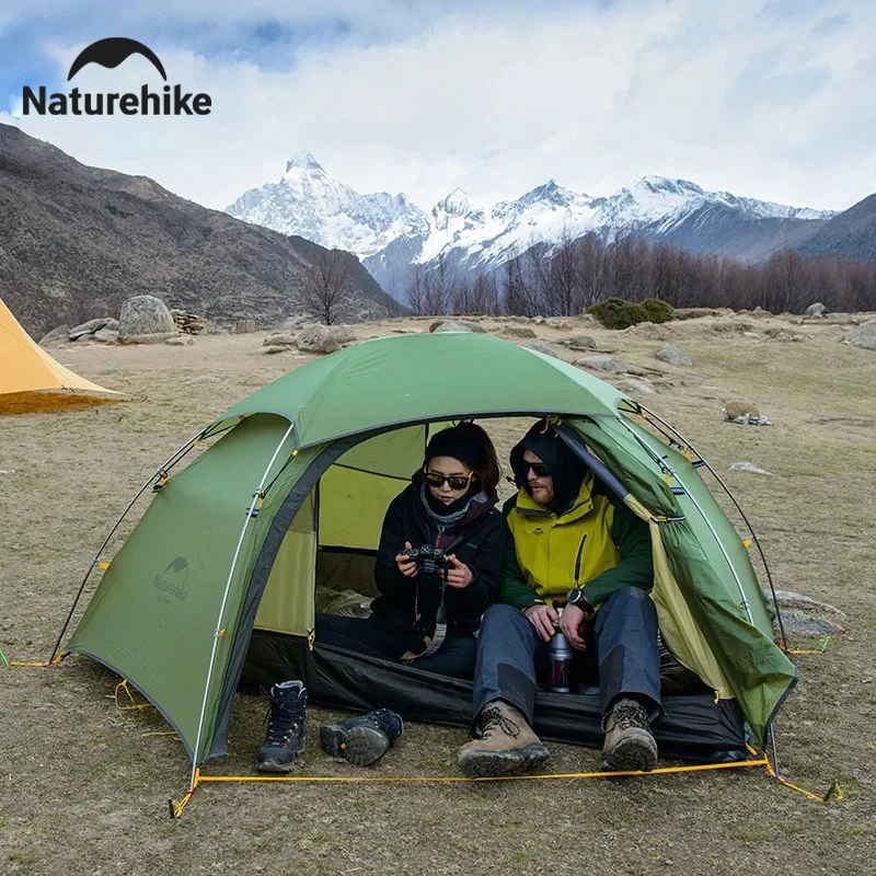 Naturehike Cloud Peak Camping Tent Waterproof Portable T-shape Zipper Hiking Tent Outdoor 4 Season Nylon 2 Person Backpack Tent