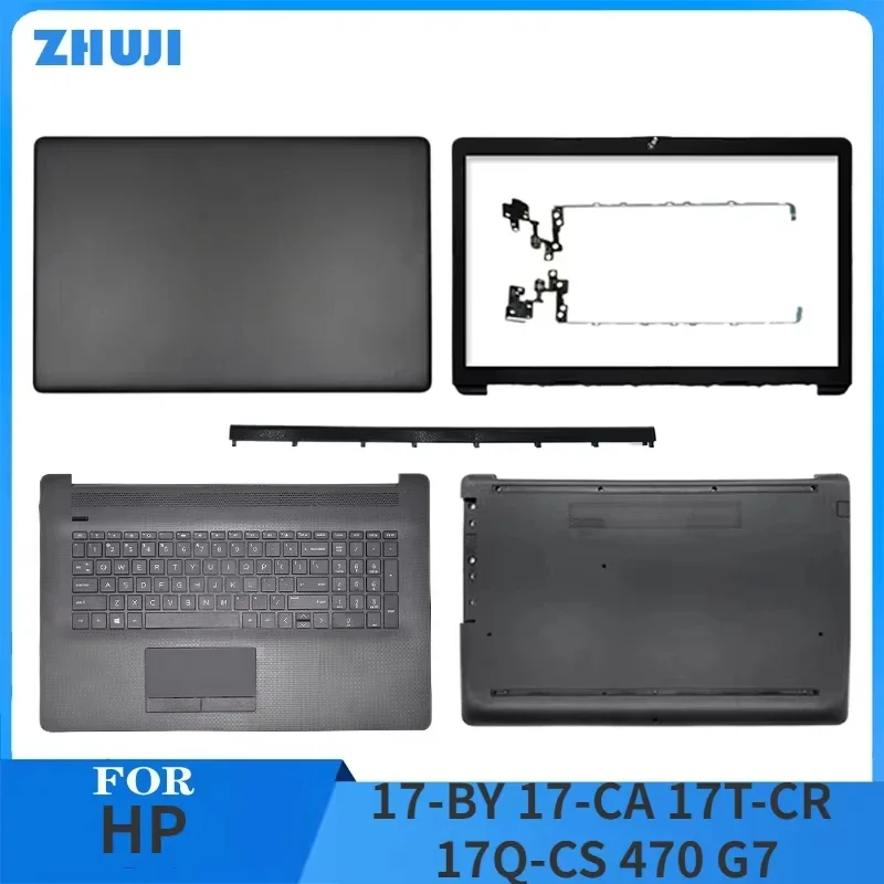 New Top Lower Bottom Case Laptop LCD Back Cover Front Bezel Palmrest Bottom Case Hinges For HP 17-CA 17-BY 17Q-CS 470 G7 17.3