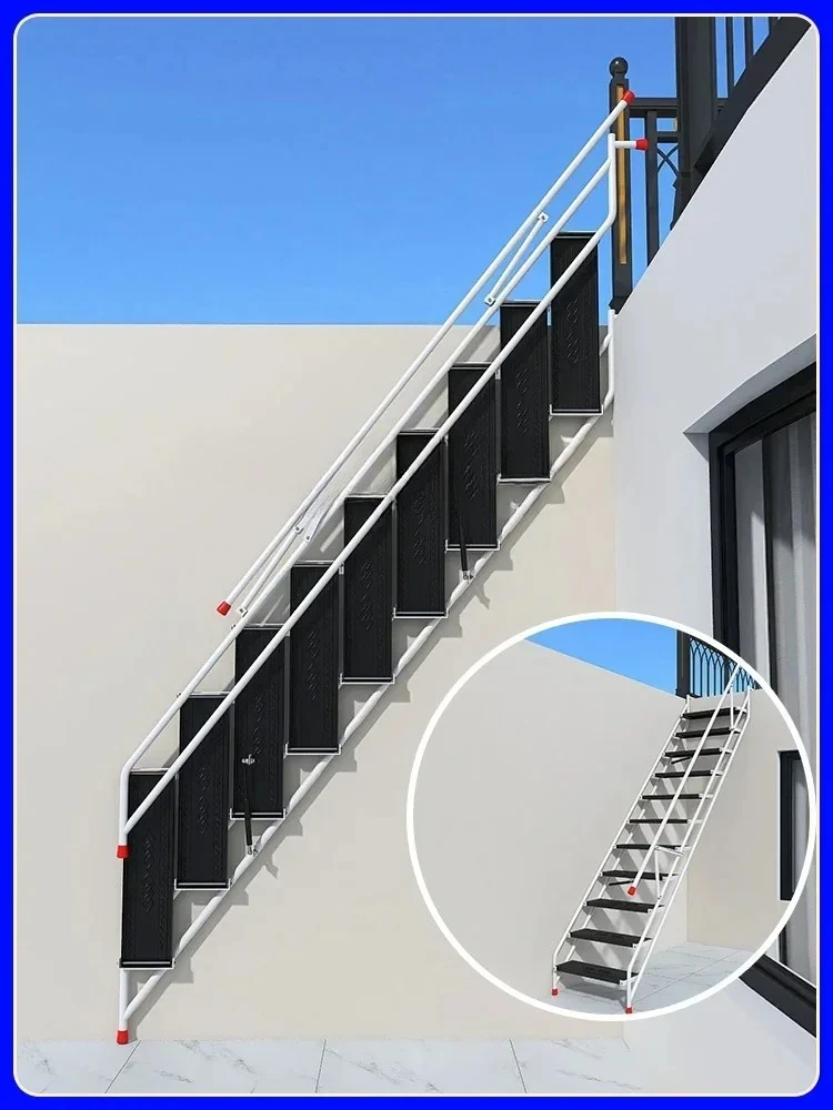 

X Indoor and Outdoor Duplex Apartment Stairs Wall Folding Stairs Home Attic Car Wall Hanging Ladder