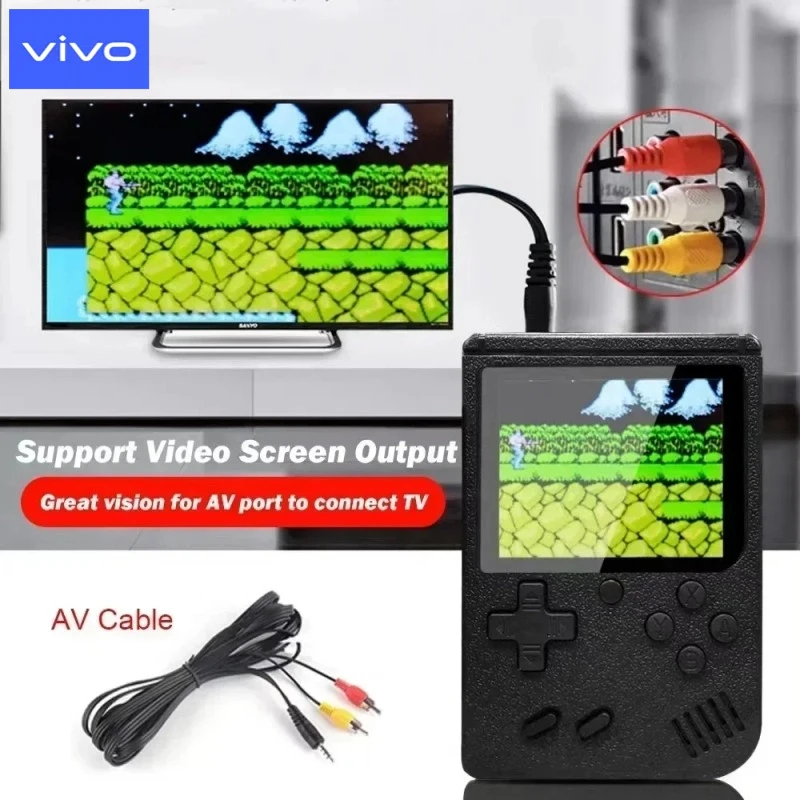 VIVO وحدة تحكم ألعاب صغيرة محمولة ريترو 8 بت مشغل ألعاب محمول مدمج 500 لعبة AV Out وحدة تحكم ألعاب هدية عيد الحب