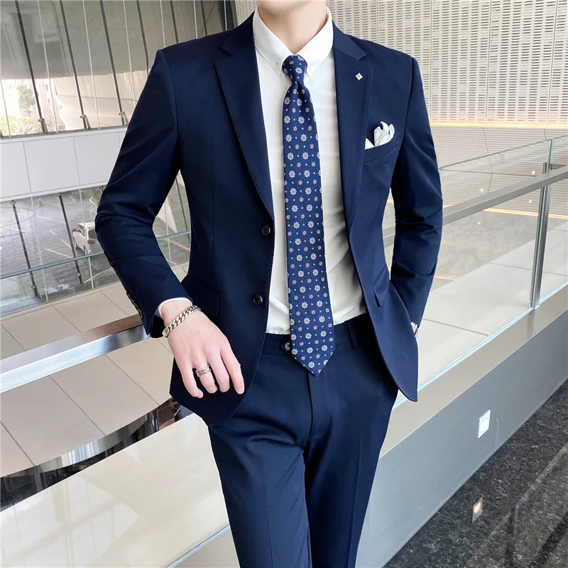 

ZX291Men's two-piece business suit small suit Korean style slim fit best man groom wedding dress suit