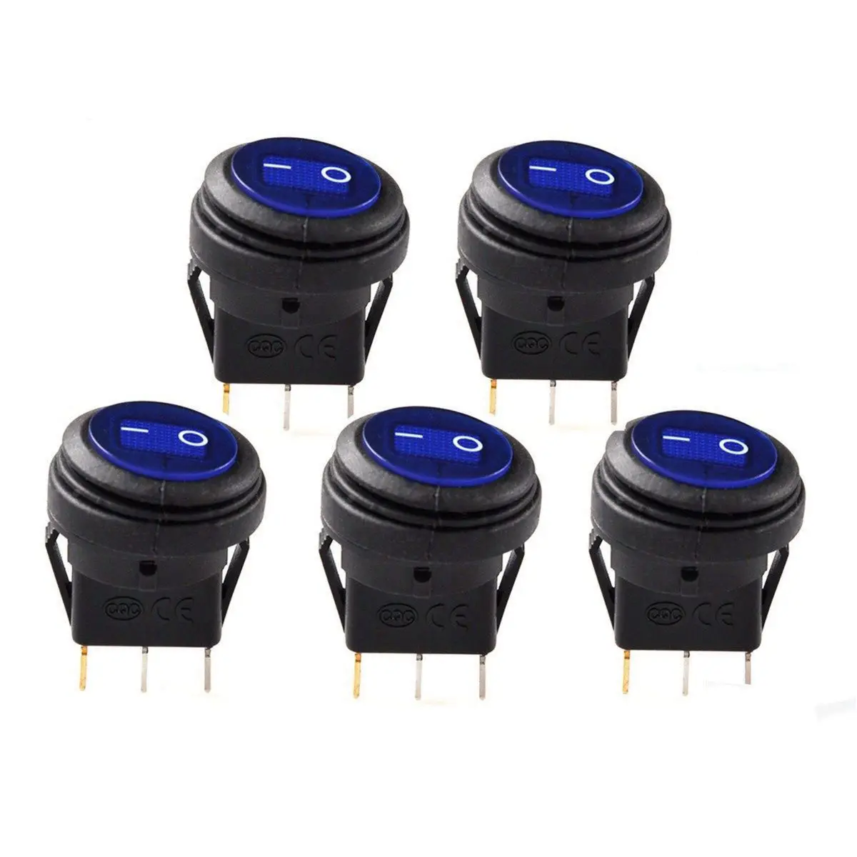 

5 pcs 12V 20A Waterproof Round On/Off Rocker Switch Car Auto Boat SPST