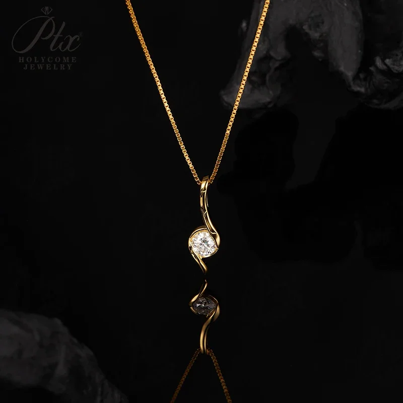 6,5 mm Moissanit-Komma-Halskette, Labor-Diamant-Anhänger, VVS1-Reinheit, Sterling Silber 925, 18k Weißgold-Plattierung, 2025 Beliebter Stil, Geschenk – Detail 6