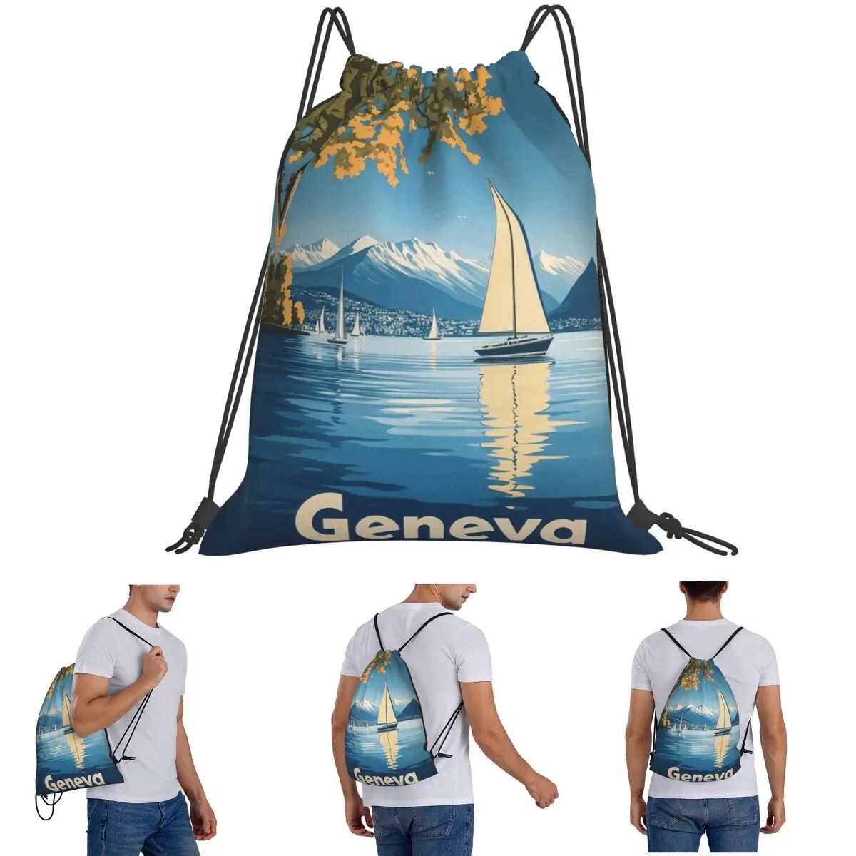 Discover The Enchanting Allure Of Geneva Backpacks Portable Drawstring Bags Storage Bag Book Bags for Man Woman School