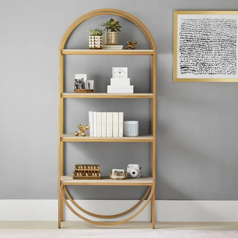 Factory custom living room rack wrought iron industrial style Nordic floor bookshelf cross-border indoor metal flower