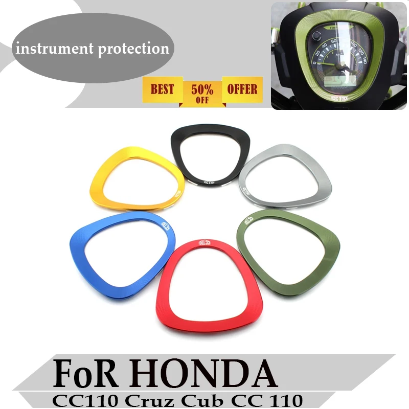Motorcycle Instrument Gauge Bezel Cover Dashboard Decorative Ring For Honda CC110 Cruz Cub Multi‑Color Meter Protector Trim