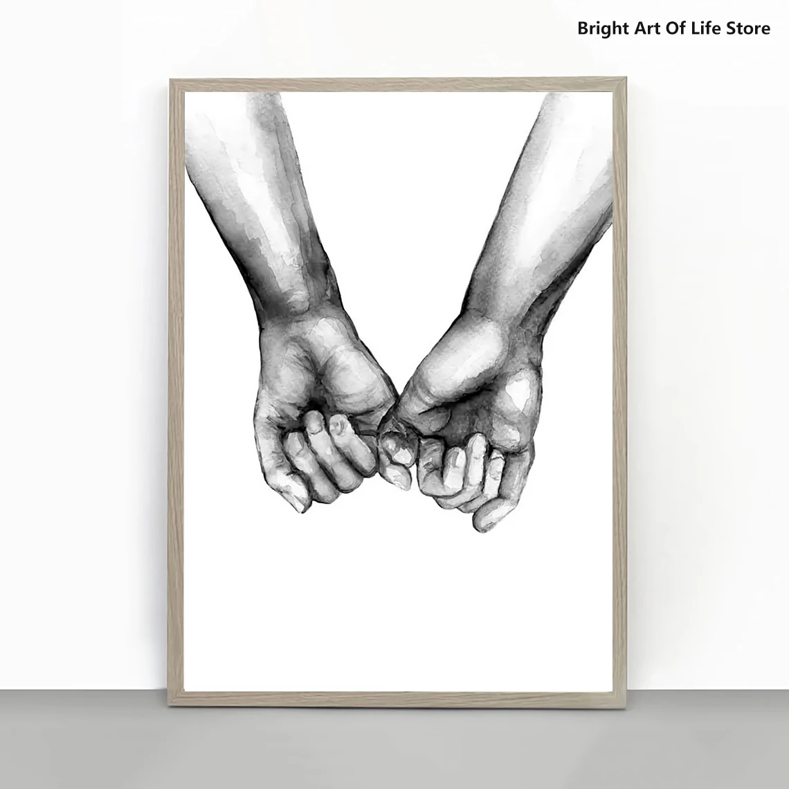 Black & White Water Colour Hands painting Poster, High Quality Print, Home Décor Wall Art Fashion