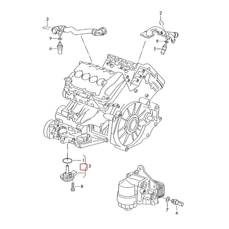 เซ็นเซอร์วัดระดับกระทะน้ํามัน 06E 907660   6PR 00807905   สําหรับVW Passat B5 Jetta Golf MK4 ด้วงSharan Audi A4 A6 A8 TT 6PR 008 079 05