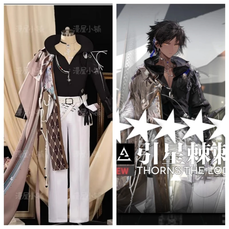 Jogo arknights espinhos o lodestar cosplay anime masculino bonito uniforme carnaval halloween festa terno role play roupas novo