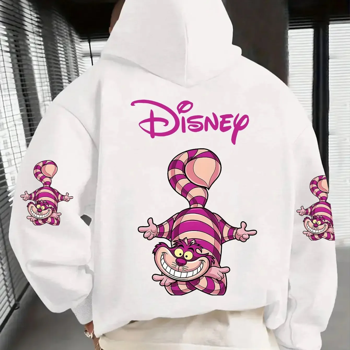 

Новая модель толстовки с капюшоном Cheshire Cat 2026, одежда в стиле Дисней, большие размеры, унисекс, спортивная толстовка с графическим принтом, высокое качество, для пар.