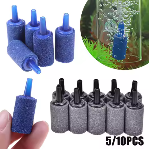 5/10PCS Aquarium Cylinder Shape Air Stone Mineral Bubbles Release Fish Tank Punp Airstone Aeration Aerator Accessories