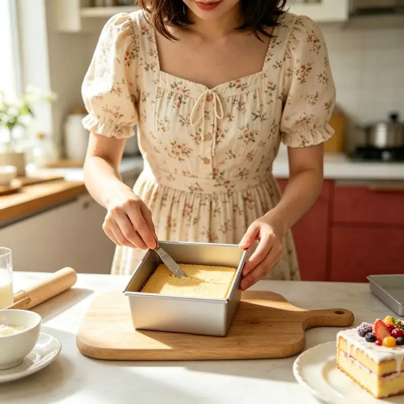 Square Cake Pan With Removable Bottom Anodized Aluminum Baking Tin For Wedding Birthday Cheesecake Chiffon Mold