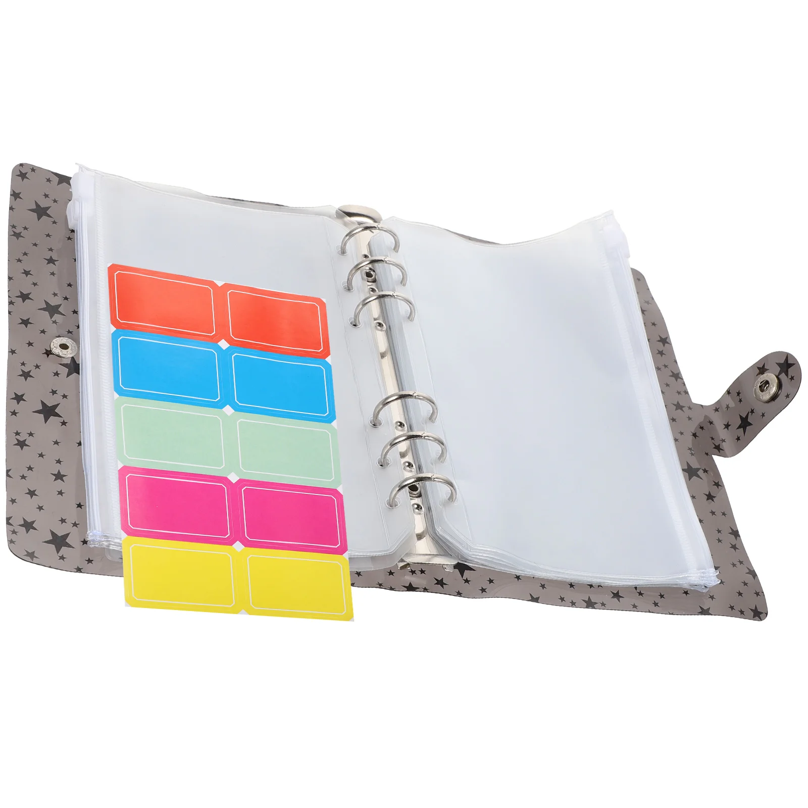1 set PVC Binder Ledger Notebook Money Saving Cash Organizer Multi-functional Envelope Lightweight for Home Office School Travel