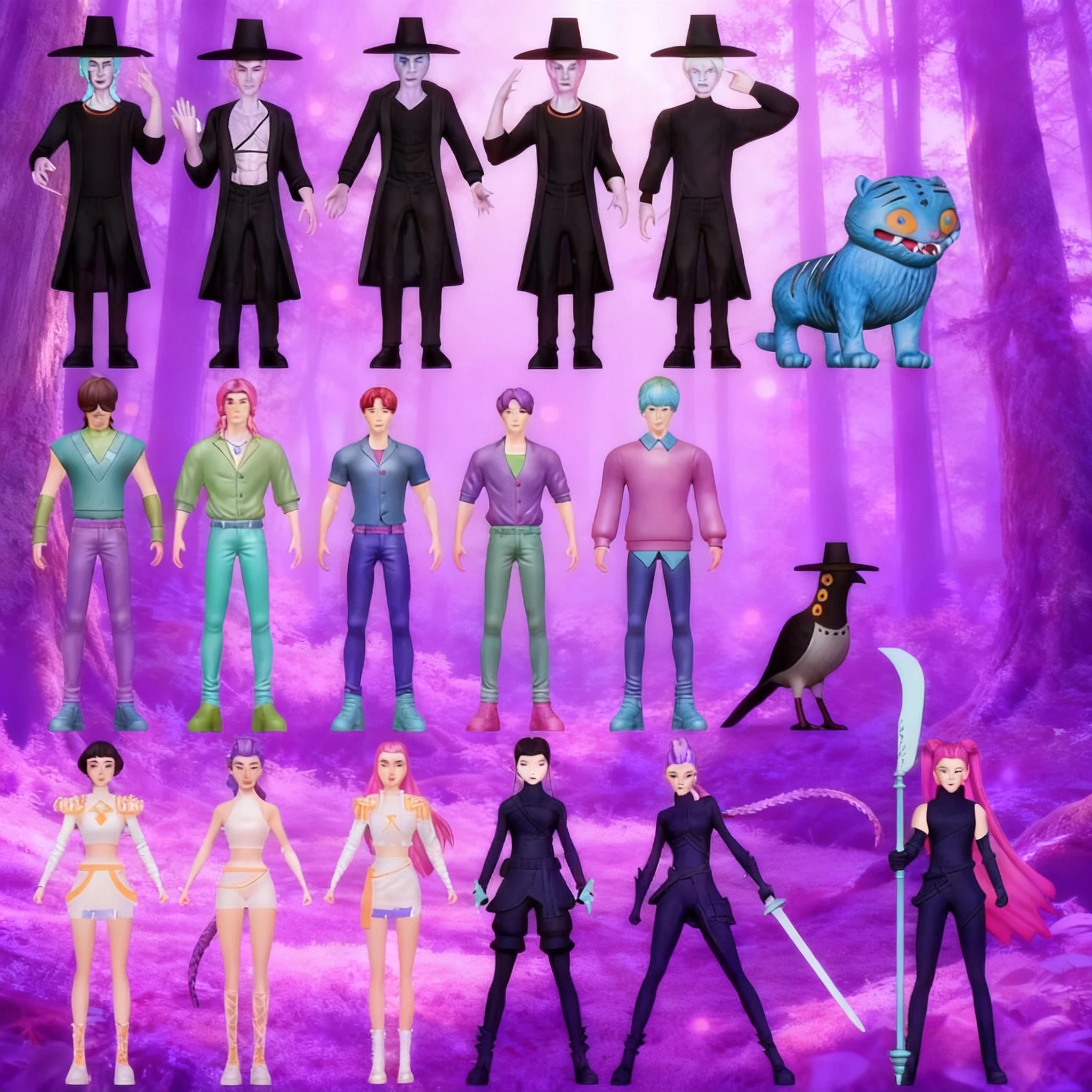 2025 Kpop chasseurs de démons Figurine jouet Derpys tigre Rumi Mira Zoey chatte Figurine poupée pour les Fans cadeau enfants anniversaire jouet cadeaux