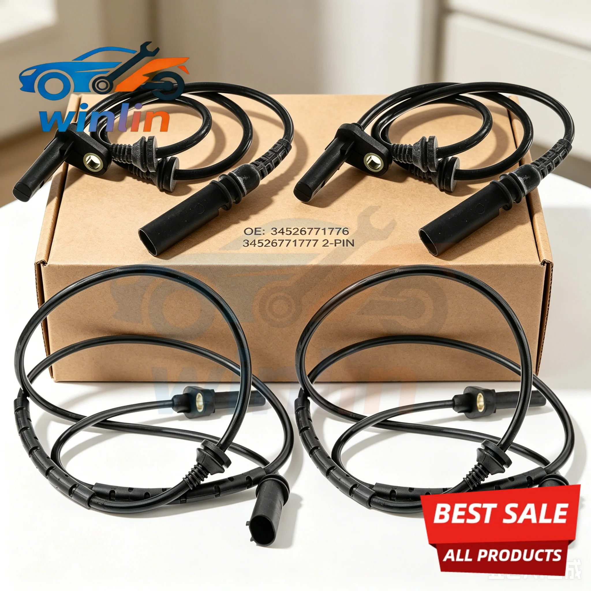 

34526771776 34526771777 4PCS New ABS Wheel Speed Sensor Front Rear Left Right for BMW X5 E70 F15 F85 X6 E71 E72 F16 F86