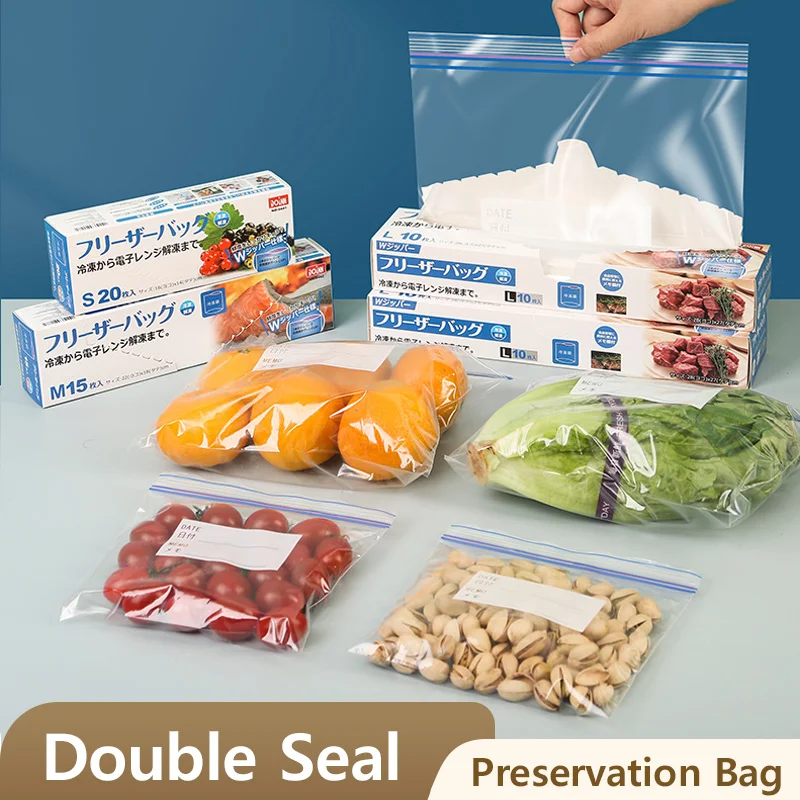 Food Grade Plastic Bag Zipper Sealing Freezer Storage Special Sliding Button Bag Thickened Self-sealing Bag