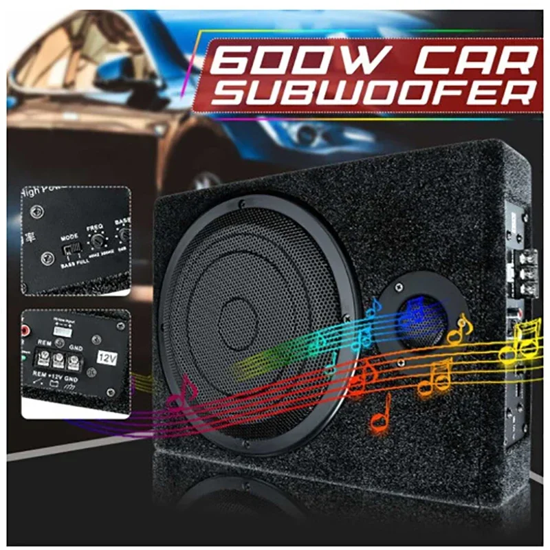 Car 8-Inch 12V Ultra-Thin With Tweeter Subwoofer Built-In High-Power Subwoofer Vehicle-Mounted Subwoofer