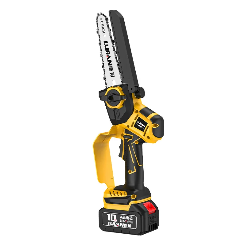 

6-дюймовая 8-дюймовая цепная пила с литиевой батареей, портативная бытовая маленькая одноручная пила для лесозаготовок, пила для резки и обрезки деревьев