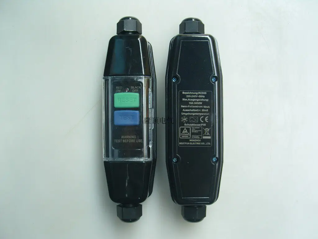 220v In-Line RCD Connector, PRCD Intermediate Safety Switch, Outdoor Current Protection Against Electric Shock, Power Tools