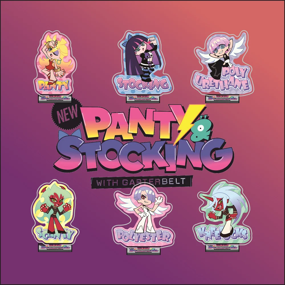 Anime New PANTY & STOCKING with GARTERBELT 10CM Acrylic Panty/Stocking/Briefers Tabletop Decoration Jewelry Cute Toys Gifts