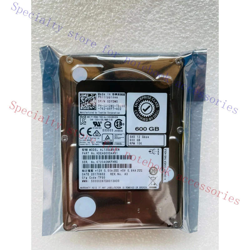 

R+ For DYDW0 Dell 600GB 15K 12G 12Gbps SAS 2.5" Enterprise HDD Hard Drive 0DYDW0