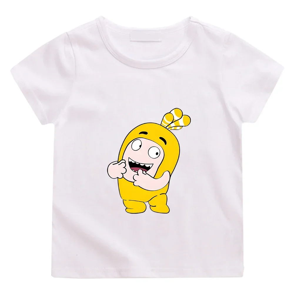 Oddbods Yellow BUBBLE Graphic T-shirt High Quality 100% Cotton Summer Tee-shirt Boys and Girls Children Tshirt O-neck Cute Tees