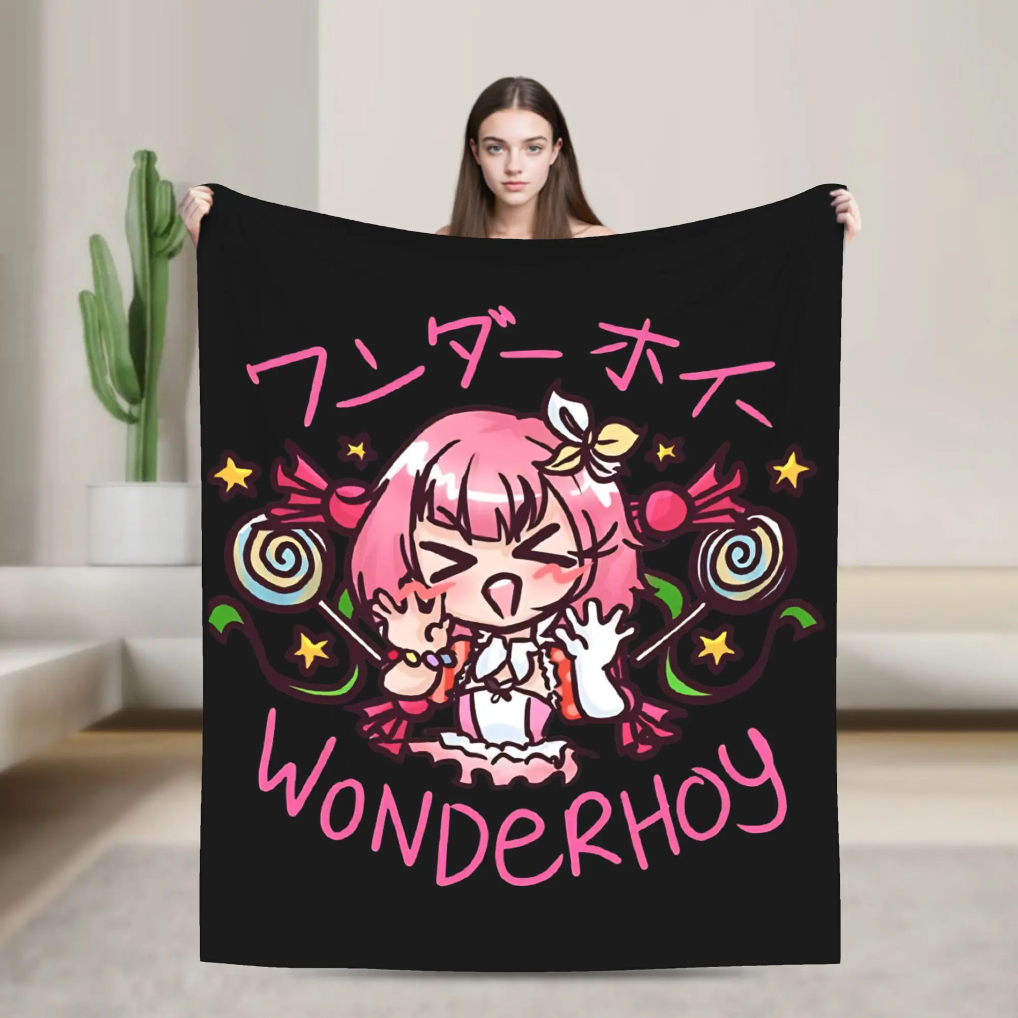 Chibi Emu Otori Blanket Fleece Spring/Autumn Singer Anime Breathable Soft Throw Blanket for Bedding Office Plush Thin Quilt