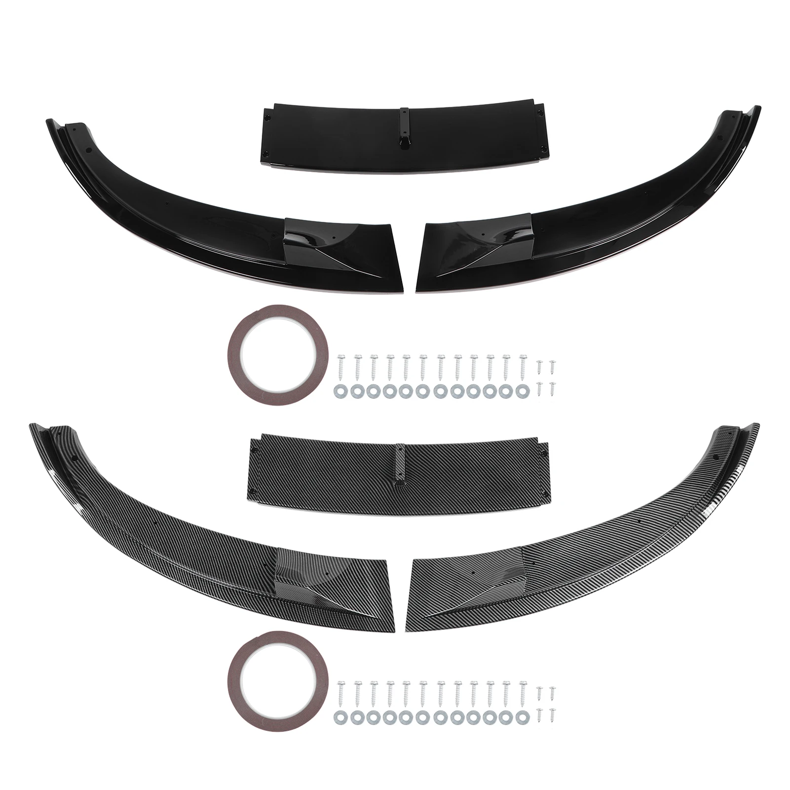 3PCS Front Bumper Lip Spoiler High Strength Sporty Bumper Lip Chin Splitter Diffuser for BMW E60 E61 M5 2005‑2010
