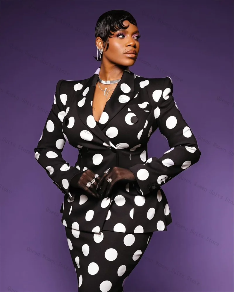 Black White Women Suit Skirt Set 2 Piece Blazer+Prom Dress Formal Office Lady Jacket Luxury Wedding Bride Coat Customized image 4