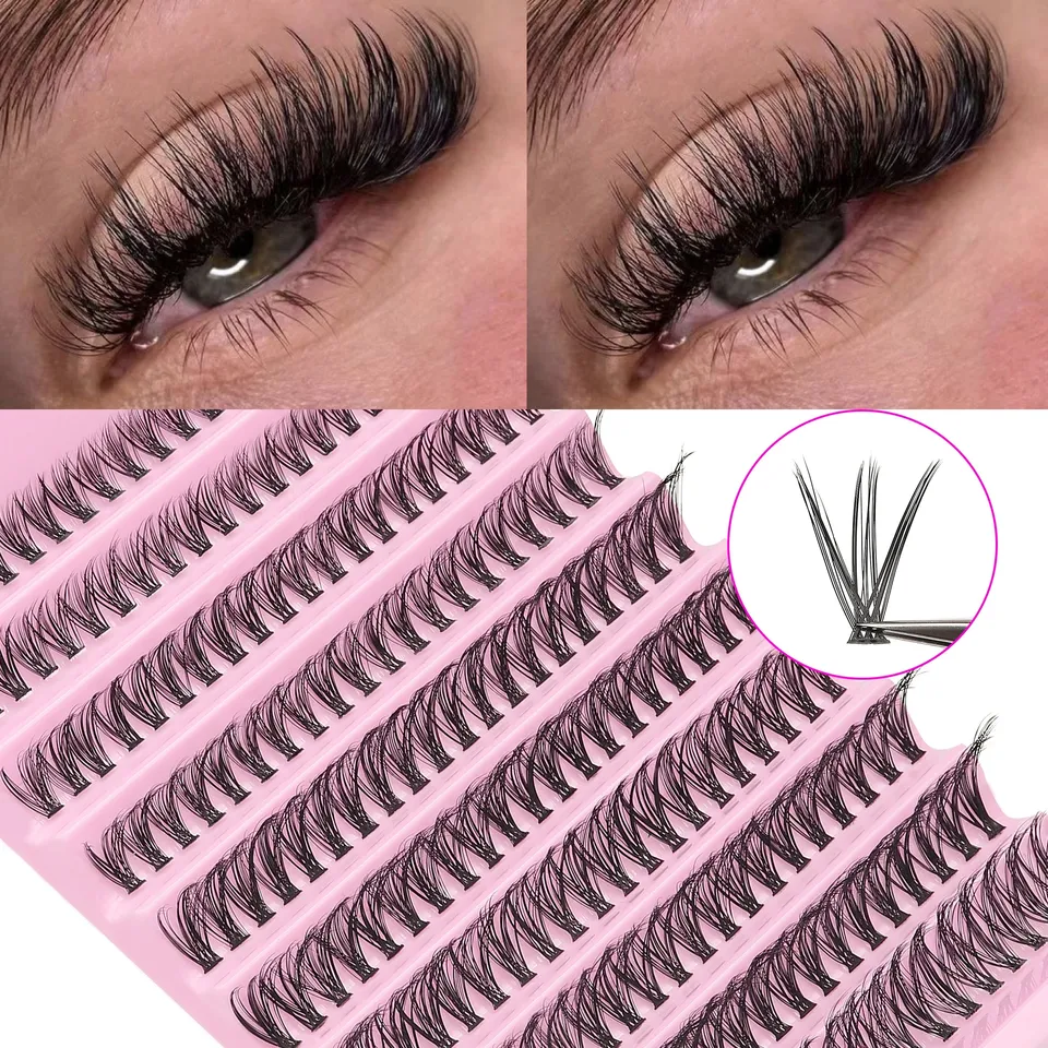 200 piezas de pestañas postizas 30D, extensiones DIY, grosor 0.05mm, curva D, largos mixtos 8-16mm 2