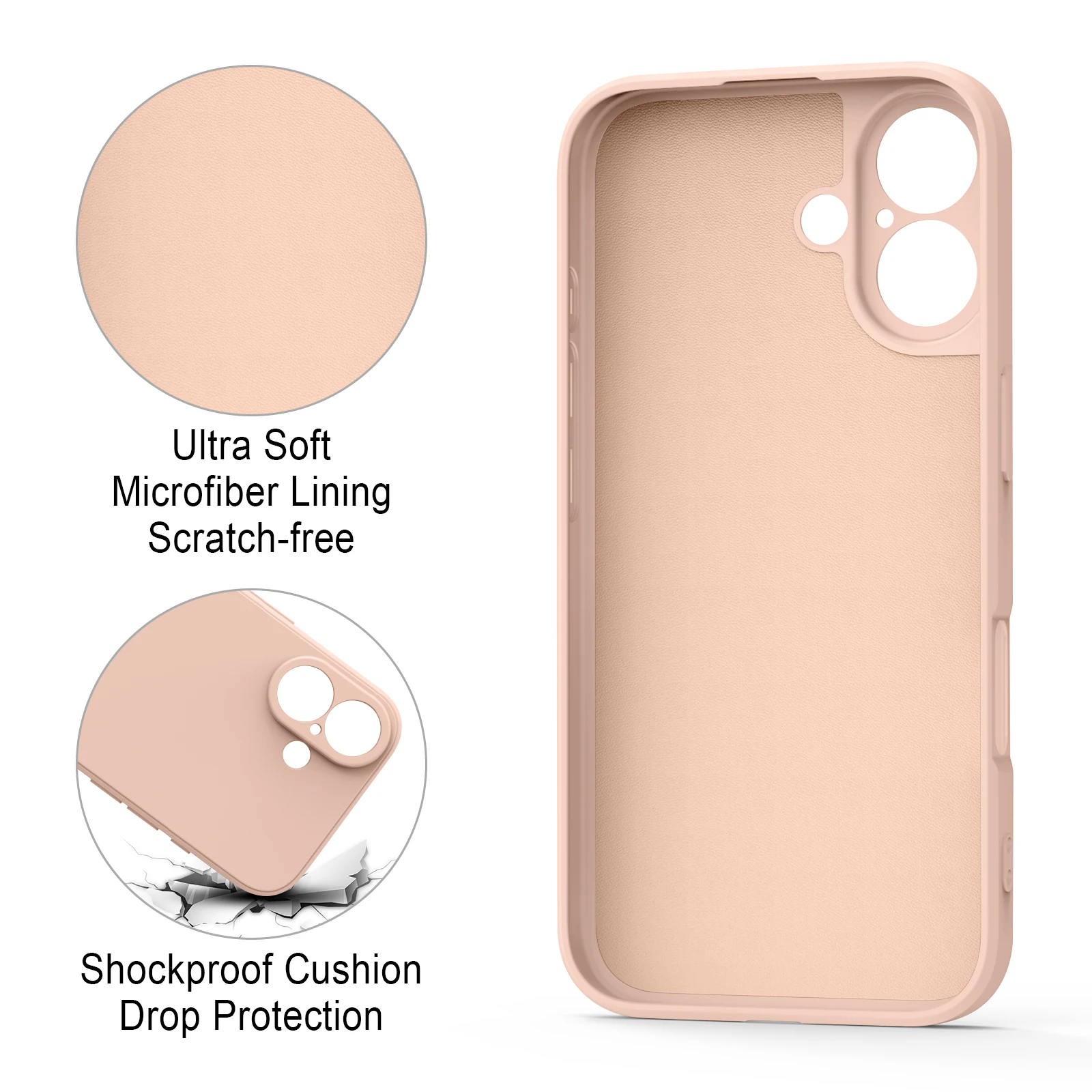 Original TPU Luxus Stoßfest Abdeckung Für iPhone 16 Fall Flüssigkeit Silikon Schutzhülle Telefon Abdeckung Für iPhone 16 Telefon Zubehör – Detail 3