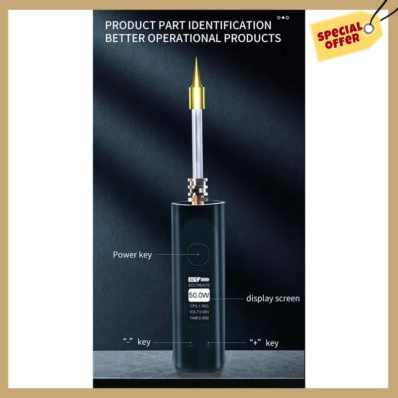 

50W Cordless Intelligent Soldering Iron Endothermic Constant Temperature Fast High Power Tip Soldering Tools White Easy To Use