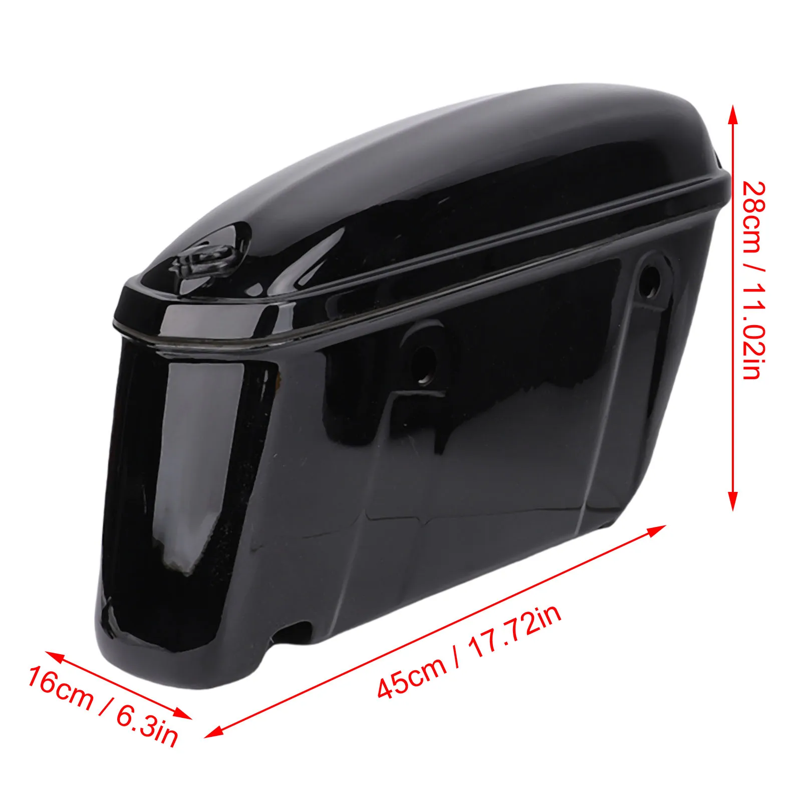22L Motorcycle Hard Saddle Bags with Lock Rugged ABS Plastics Universal Motorcycle Trunk Side Storage Carrier Glossy