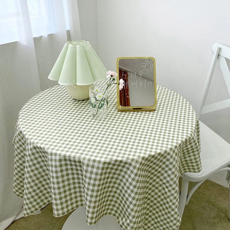 Dustproof Plaid Table Cloth Korean Tablecloth Simple Dining Desk Cover Rectangle Photo Background Cloth Living Room Decor 식탁보