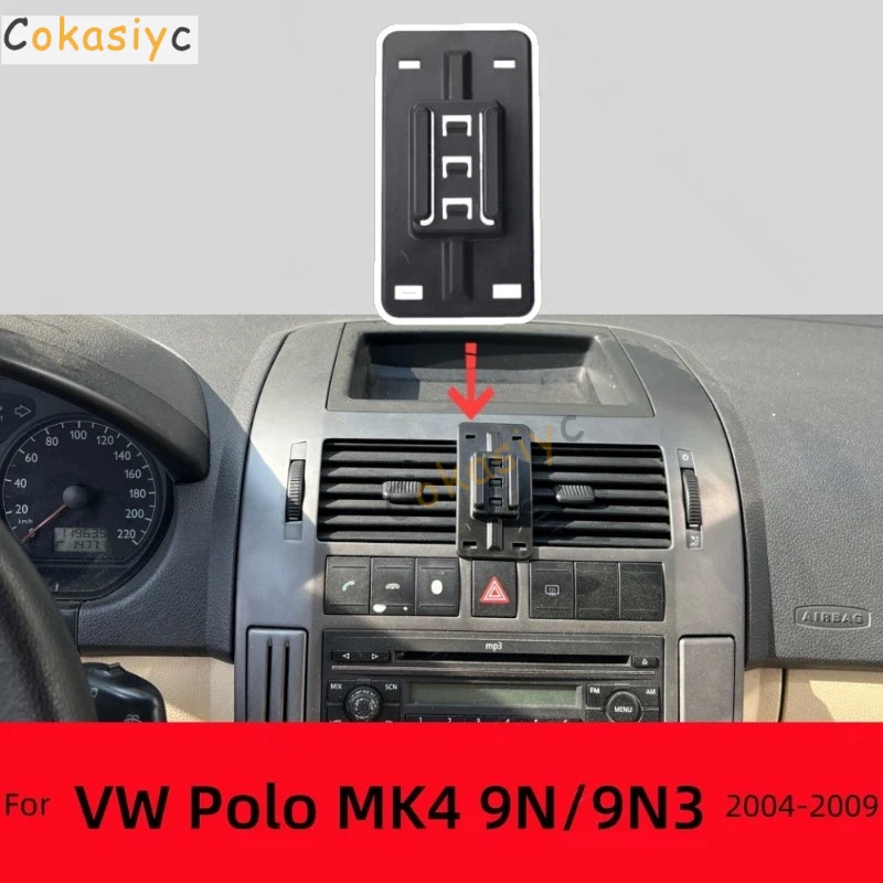 Suporte para Telefone de Carro para Volkswagen VW Polo MK4 9N/9N3 2004-2009 2005, Base de Fixação Especial com Carregamento Sem Fio, Acessórios para C