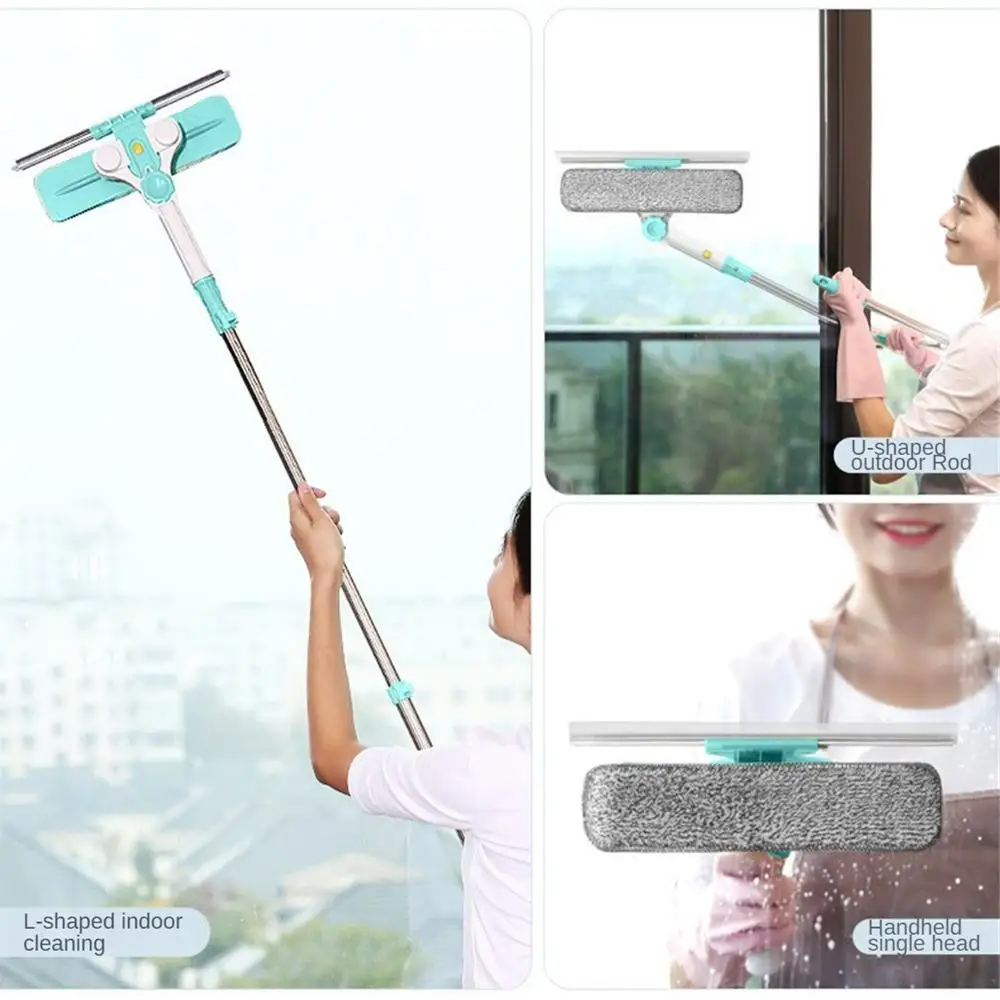 Household Window Glass Cleaning Tool Double-sided Disassemble Scraper Window Wiper Cleaner Mop Squeegee Rod N5R1