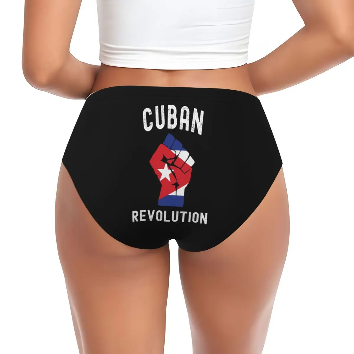 Custom Cuban Revolution Cuba Flag Design Vintage Panties Briefs Women's Comfort Briefs Underwear Breathable Female Underpants