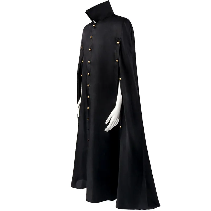 

Длинное пальто с воротником-стойкой для Хэллоуина, косплея, выступлений, с открытыми рукавами и вырезами на руках, костюм-платье