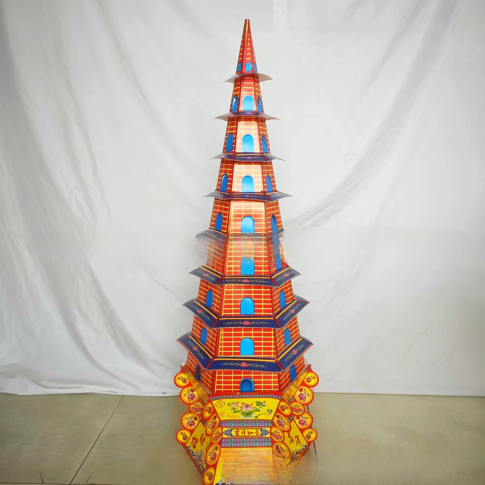 Wenchang Pagoda, Wangcai Pagoda, paper live paper tied with fire for paper products