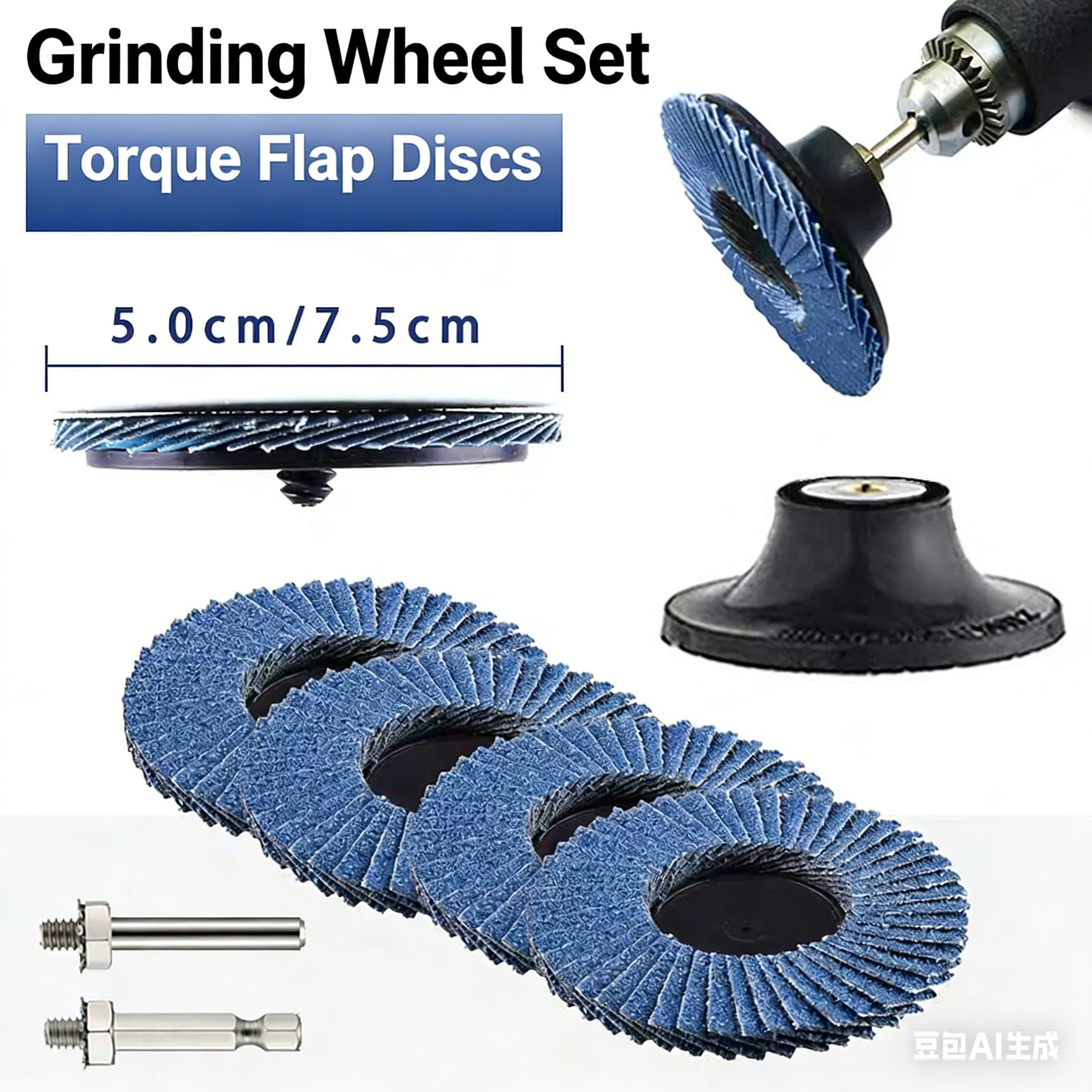 

Набор из 4 шлифовальных дисков Torque Flap Disc 1-2 дюйма с держателем Torque Tray, шестигранным/круглым хвостовиком для электродрели, для шлифовки нержавеющей стали и металла, удаления ржавчины