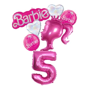 Disney Barbie Geburtstagdekorationen, Set -Gerichte, Speisekammer, Gericht, Luftballons, Hintergrund, Flagge, Babyparty, Kinder, Mädchenparty, Eventzubehör 10 Hauptverkaufsprodukte Barbie - №10