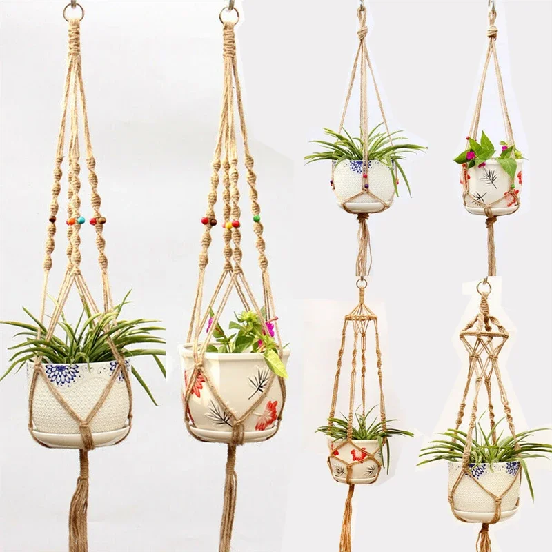 

Macrame Rope Plant Hanger Basket Flower Pot Hanging Holder Hanger Garden Decors
