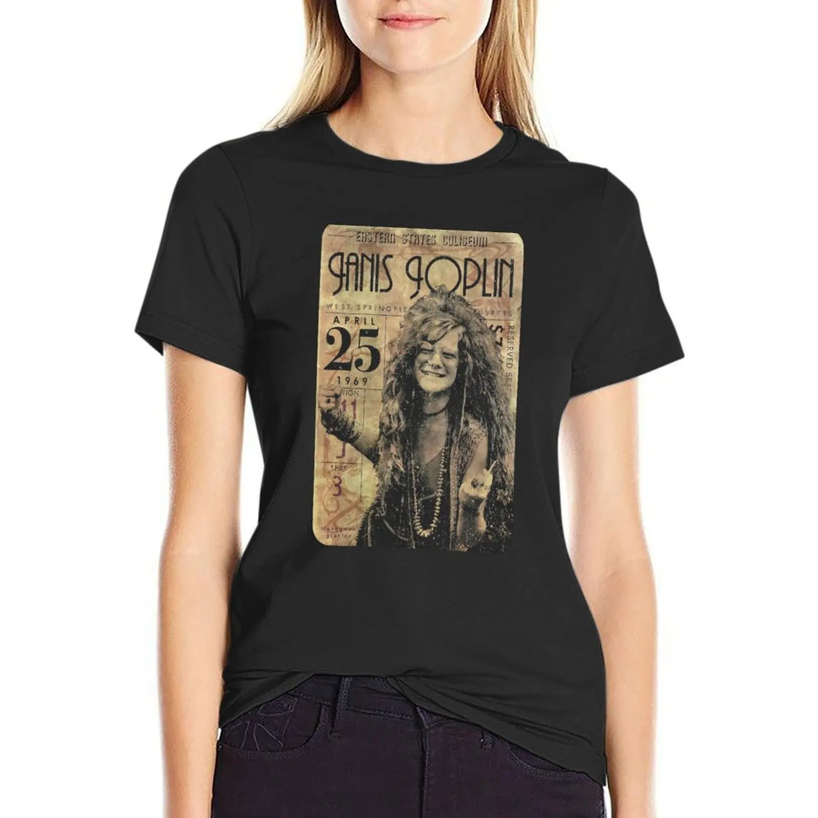 Janis Joplin Concert Ticket. T-Shirt kawaii clothes heavyweights luxury designer clothing Women