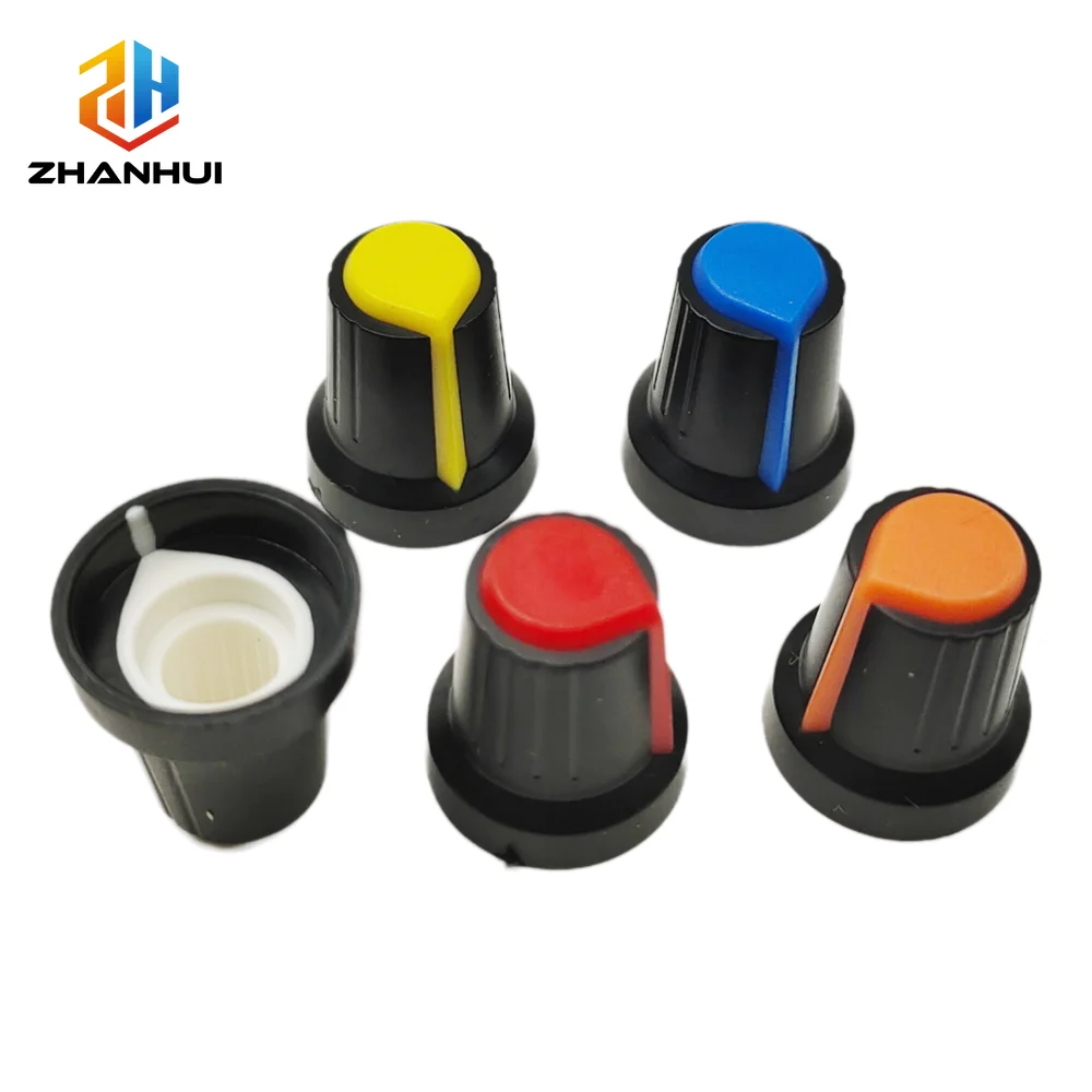 10PCS AG2 WH148 Rotary Knob Cap 15×17mm 6mm Mount Hole Potentiometer Cover for Encoder Audio Mixer Guitar Speaker