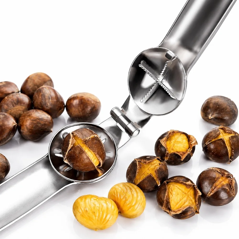 Chestnut Clip Nut Cracker Sheller Peeler Walnut Pecan Opener Stainless Steel Cutter Slicer Knife Kitchen Accessories Tool