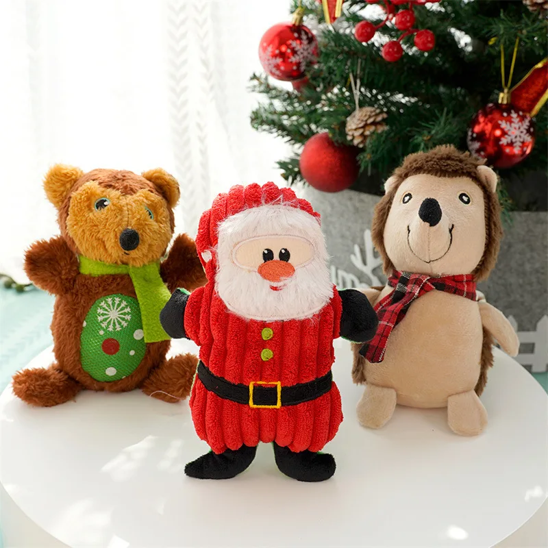 

Pet Christmas Dog Toys Sound Out Pet Plush Elk Bite Resistant Interactive Dog Teeth Cleaning Dog Accessories for Small Dogs