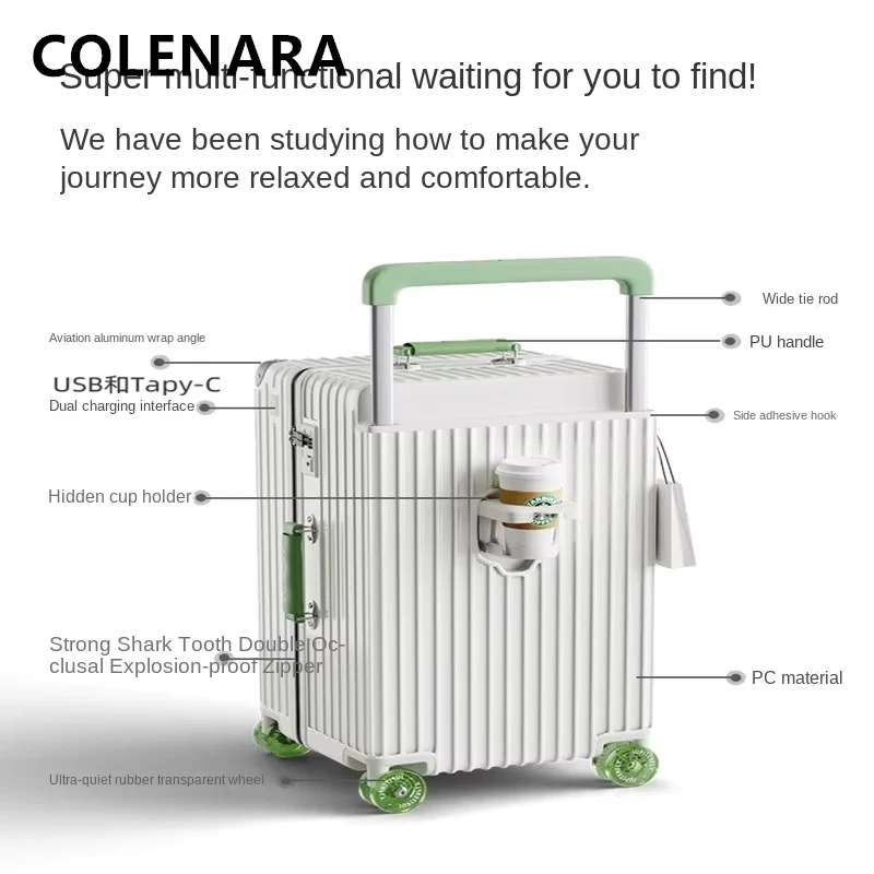 Colenara Kabinen koffer Leichter multifunktion aler Boarding-Koffer Trolley-Koffer mit großer Kapazität 20 "22" 24 "26" 28 "30-Zoll-Gepäck