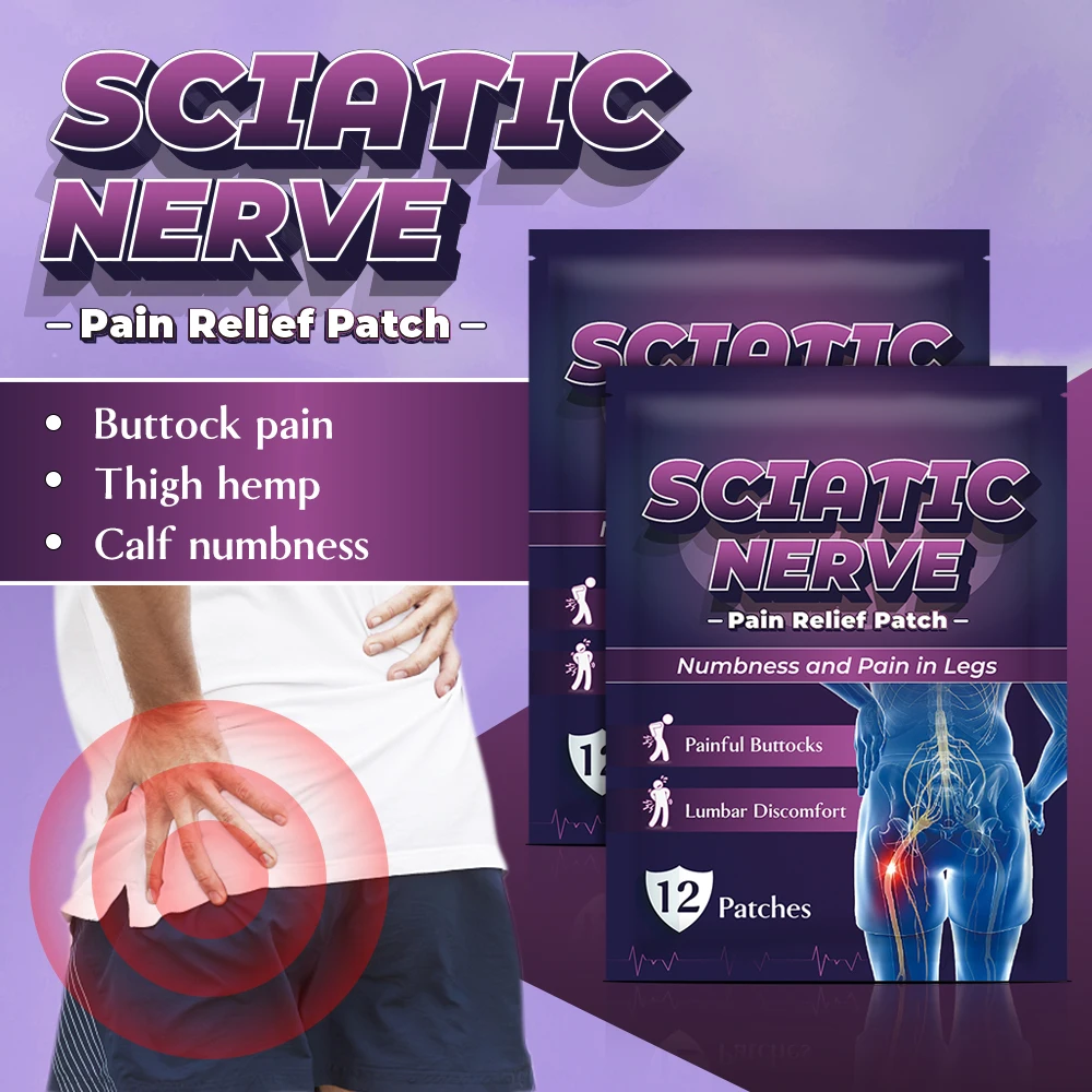 Sumifun 12pcs Sciatic Nerve Pain Plaster Piriformis Syndrome Muscle Relief Back Lumbar Disc Herniation Relieving Sciatica Patch