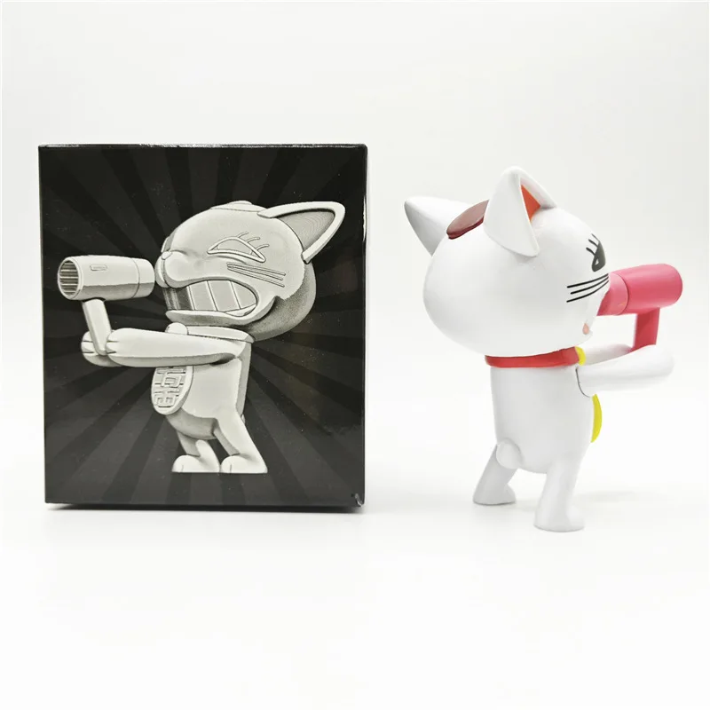 9cm anime dandadan figura turbo vovó o gato da sorte modelo brinquedo boneca aciton figura desktop carro ornamentos chá animal de estimação